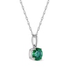 Thumbnail Image 1 of Lab-Created Emerald Solitaire Necklace 10K White Gold 18"