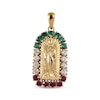 Thumbnail Image 1 of Lab-Created Ruby, Lab-Created Emerald & White Lab-Created Sapphire Mary Charm 10K Yellow Gold