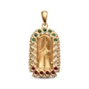 Thumbnail Image 3 of Lab-Created Ruby, Lab-Created Emerald & White Lab-Created Sapphire Mary Charm 10K Yellow Gold