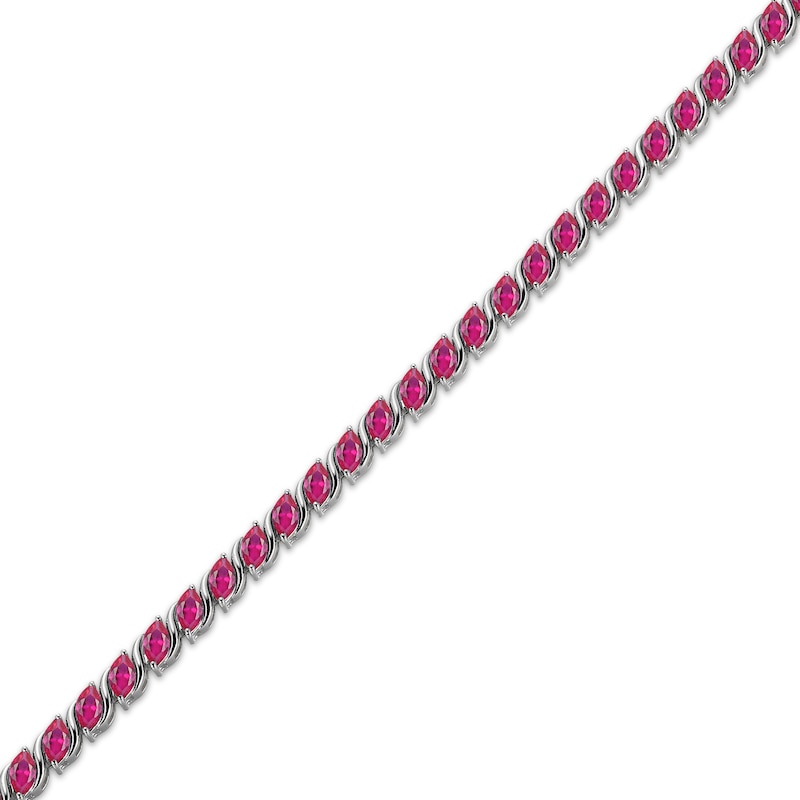 Main Image 2 of Marquise-Cut Lab-Created Ruby S-Link Bracelet 7.25&quot;