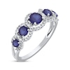 Thumbnail Image 2 of Blue Lab-Created Sapphire & Diamond Five-Stone Ring 1/5 ct tw 10K White Gold