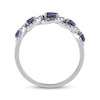 Thumbnail Image 3 of Blue Lab-Created Sapphire & Diamond Five-Stone Ring 1/5 ct tw 10K White Gold