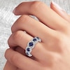 Thumbnail Image 4 of Blue Lab-Created Sapphire & Diamond Five-Stone Ring 1/5 ct tw 10K White Gold