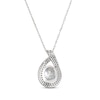 Thumbnail Image 2 of Oval-Cut White Lab-Created Sapphire Teardrop Necklace Sterling Silver 18"