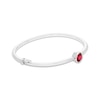 Thumbnail Image 1 of Lab-Created Ruby Solitaire Bezel Bangle Bracelet Sterling Silver