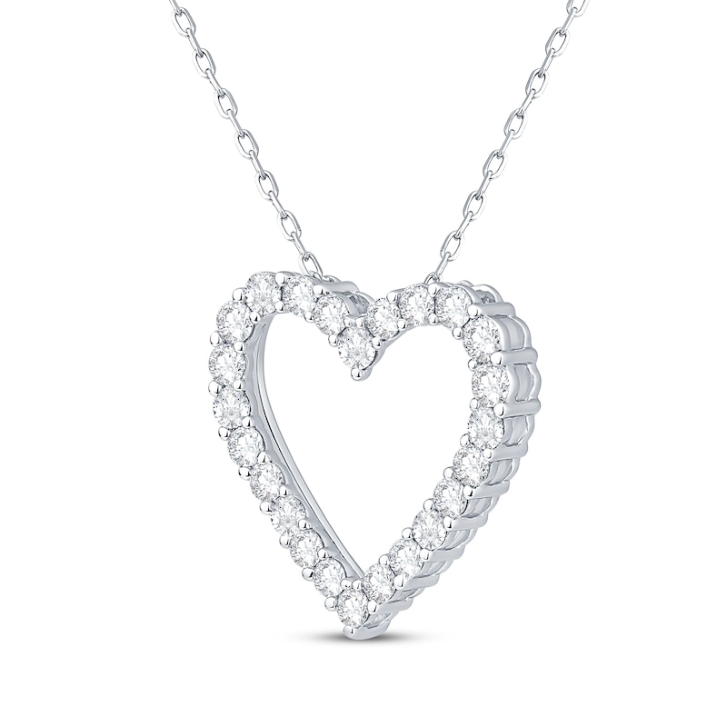 Main Image 2 of Diamond Heart Outline Necklace 1 ct tw 10K White Gold 18&quot;