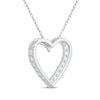 Thumbnail Image 3 of Diamond Heart Outline Necklace 1 ct tw 10K White Gold 18&quot;