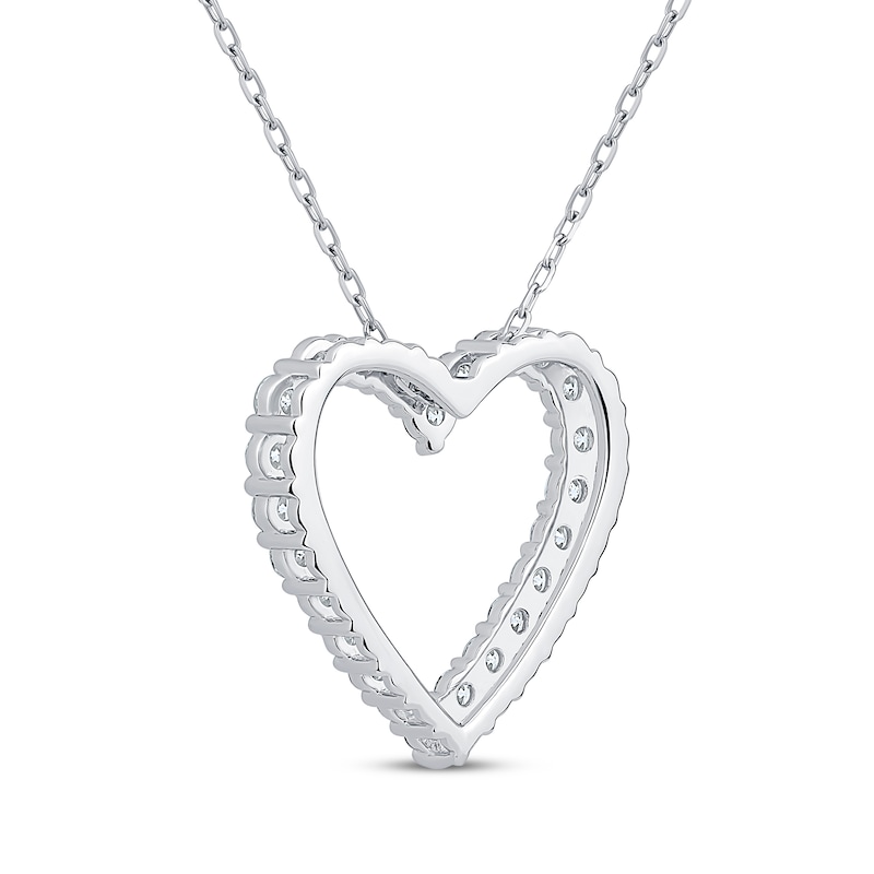 Main Image 3 of Diamond Heart Outline Necklace 1 ct tw 10K White Gold 18&quot;