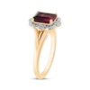 Thumbnail Image 2 of Octagon-Cut Lab-Created Ruby & Diamond Ring 1/10 ct tw 10K Yellow Gold