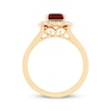 Thumbnail Image 3 of Octagon-Cut Lab-Created Ruby & Diamond Ring 1/10 ct tw 10K Yellow Gold