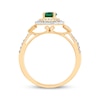 Thumbnail Image 2 of Oval-Cut Emerald & Diamond Halo Ring 1/5 ct tw 10K Yellow Gold