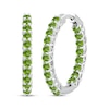 Thumbnail Image 1 of Peridot Inside-Out Hoop Earrings Sterling Silver