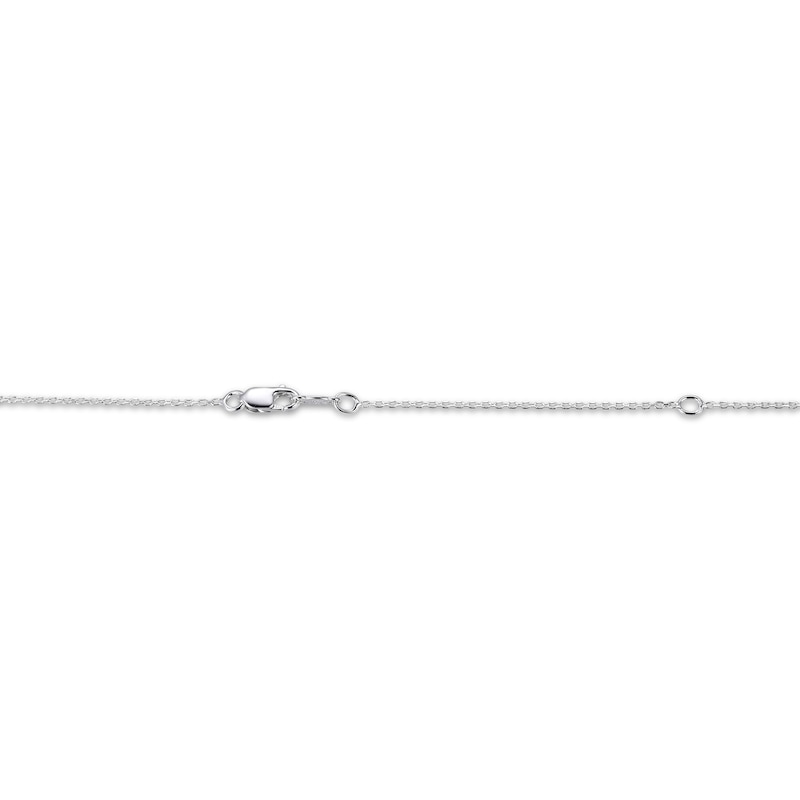 Marquise-Cut Lab-Created Ruby & White Lab-Created Sapphire Cross Necklace Sterling Silver 18"