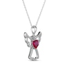 Thumbnail Image 2 of Heart-Shaped Lab-Created Ruby & White Lab-Created Sapphire Angel Necklace Sterling Silver 18&quot;