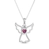 Thumbnail Image 3 of Heart-Shaped Lab-Created Ruby & White Lab-Created Sapphire Angel Necklace Sterling Silver 18&quot;