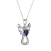 Thumbnail Image 2 of Heart-Shaped Blue Lab-Created Sapphire & White Lab-Created Sapphire Angel Necklace Sterling Silver 18&quot;