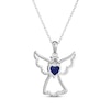 Thumbnail Image 3 of Heart-Shaped Blue Lab-Created Sapphire & White Lab-Created Sapphire Angel Necklace Sterling Silver 18&quot;