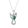 Thumbnail Image 2 of Heart-Shaped Lab-Created Emerald & White Lab-Created Sapphire Angel Necklace Sterling Silver 18&quot;