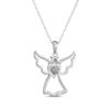 Thumbnail Image 3 of Heart-Shaped White Lab-Created Sapphire Angel Necklace Sterling Silver 18&quot;