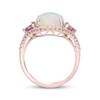 Thumbnail Image 3 of Oval-Cut Opal, Trillion-Cut Pink Tourmaline & Diamond Ring 3/8 ct tw 14K Rose Gold