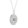 Thumbnail Image 2 of Blue & White Lab-Created Sapphire Evil Eye Necklace Sterling Silver 18&quot;