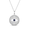 Thumbnail Image 3 of Blue & White Lab-Created Sapphire Evil Eye Necklace Sterling Silver 18&quot;