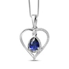 Thumbnail Image 0 of Pear-Shaped Blue Lab-Created Sapphire & White Lab-Created Sapphire Heart Twist Necklace Sterling Silver 18"