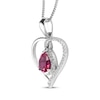 Thumbnail Image 1 of Pear-Shaped Lab-Created Ruby & White Lab-Created Sapphire Heart Necklace Sterling Silver 18"