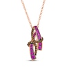 Thumbnail Image 1 of Le Vian Pink Sapphire Abstract Necklace 1/5 ct tw Diamonds 14K Strawberry Gold 19&quot;