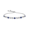 Thumbnail Image 1 of Blue & White Lab-Created Sapphire Infinity Bolo Bracelet Sterling Silver