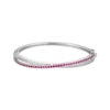 Thumbnail Image 1 of Lab-Created Ruby & White Lab-Created Sapphire Crossover Bangle Sterling Silver