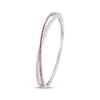 Thumbnail Image 2 of Lab-Created Ruby & White Lab-Created Sapphire Crossover Bangle Sterling Silver