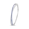 Thumbnail Image 2 of Blue & White Lab-Created Sapphire Crossover Bangle Sterling Silver