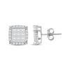 Thumbnail Image 0 of Princess & Round-Cut Multi-Diamond Cushion Stud Earrings 1/2 ct tw 10K White Gold