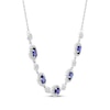 Thumbnail Image 2 of Oval-Cut Blue & White Lab-Created Sapphire Necklace Sterling Silver 18&quot;