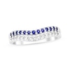 Thumbnail Image 1 of Round-Cut Blue & White Lab-Created Sapphire Layered Contour Ring Sterling Silver