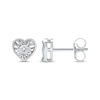 Thumbnail Image 2 of Round-Cut Diamond Solitaire Heart Frame Stud Earrings 1/8 ct tw 10K White Gold (I/I3)