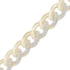 Thumbnail Image 2 of Diamond Curb Chain Bracelet 3/4 ct tw 10K Yellow Gold 7&quot;