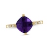 Thumbnail Image 0 of Cushion-Cut Amethyst & Diamond Ring 1/20 ct tw 10K Yellow Gold