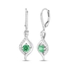 Thumbnail Image 0 of Lab-Created Emerald & White Lab-Created Sapphire Drop Earrings Sterling Silver