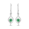 Thumbnail Image 1 of Lab-Created Emerald & White Lab-Created Sapphire Drop Earrings Sterling Silver