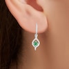 Thumbnail Image 3 of Lab-Created Emerald & White Lab-Created Sapphire Drop Earrings Sterling Silver