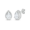 Thumbnail Image 1 of Pear-Shaped White Lab-Created Sapphire Rope Frame Stud Earrings Sterling Silver