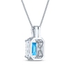 Thumbnail Image 3 of Swiss Blue Topaz & White Lab-Created Sapphire Necklace Sterling Silver 18&quot;