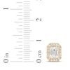 Thumbnail Image 4 of Lab-Grown Diamonds by KAY Emerald-Cut Halo Stud Earrings 3-1/2 ct tw 10K Yellow Gold