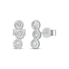 Thumbnail Image 1 of Diamond Bezel-Set Three-Stone Earrings 1/3 ct tw 14K White Gold