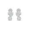 Thumbnail Image 2 of Diamond Bezel-Set Three-Stone Earrings 1/3 ct tw 14K White Gold