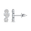 Thumbnail Image 3 of Diamond Bezel-Set Three-Stone Earrings 1/3 ct tw 14K White Gold