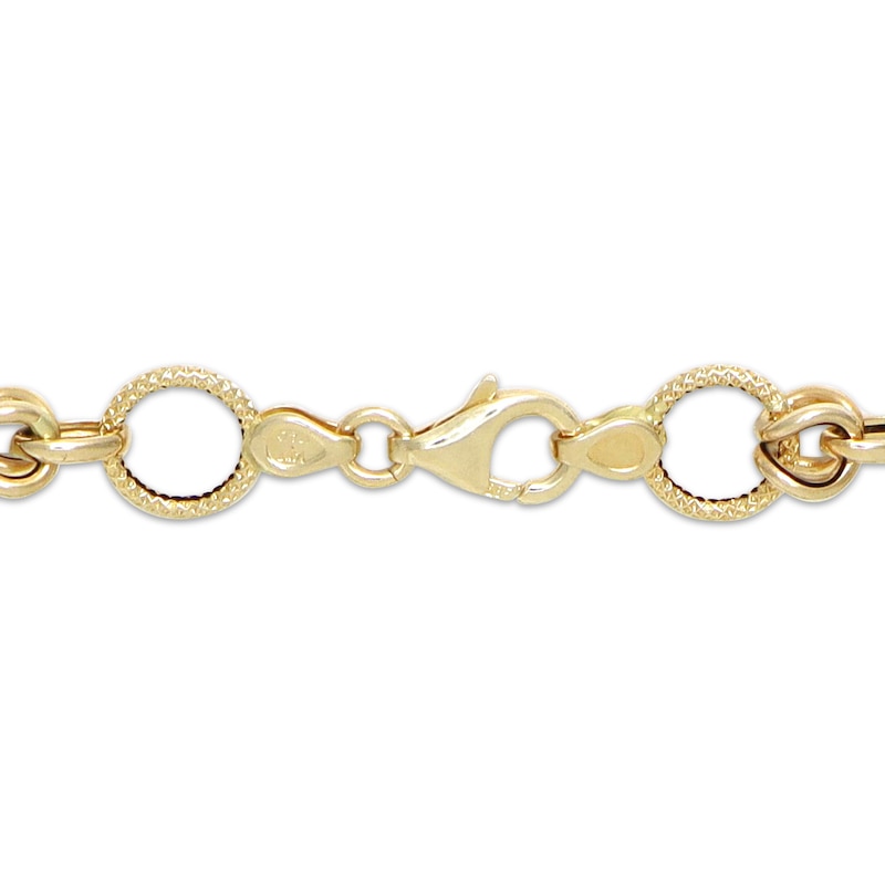 Main Image 3 of Solid Byzantine Chain Link Bracelet 10K Yellow Gold 7.5&quot;