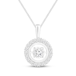 Unstoppable Love Diamond Halo Necklace 5/8 ct tw 10K White Gold 19&quot;